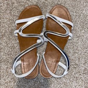 White and silver sandals